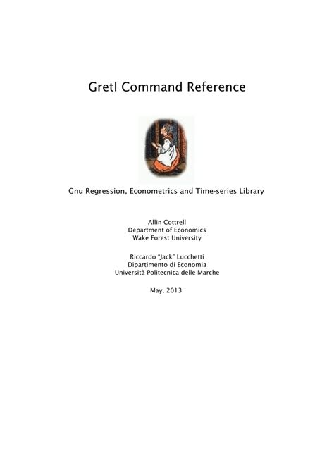 Gretl Command Reference .